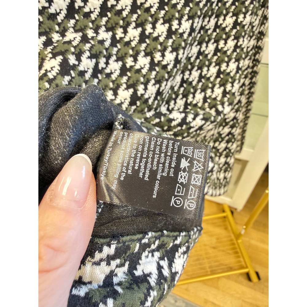 ME+EM Houndstooth Wide Box Top Women Sz 4 EUC Designer Crop Zip Pullover - Picture 14 of 16